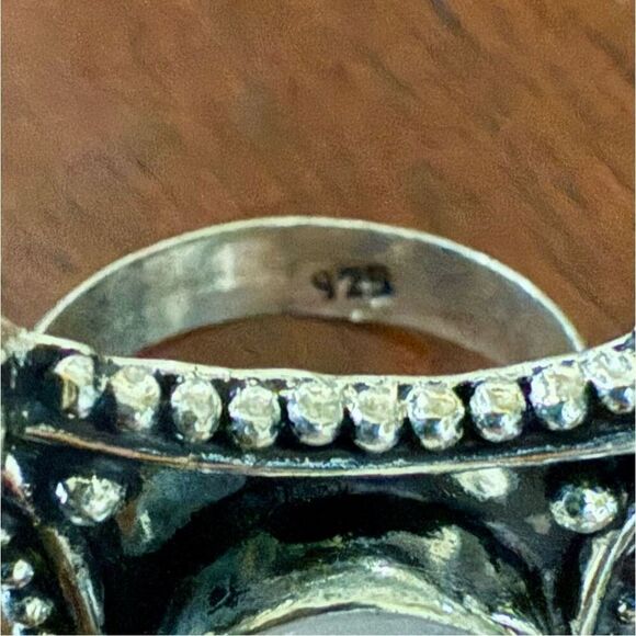 Celestial Rose Quartz Citrine Statement Ring – Handcrafted Elegance Size 7 New - Picture 6 of 7